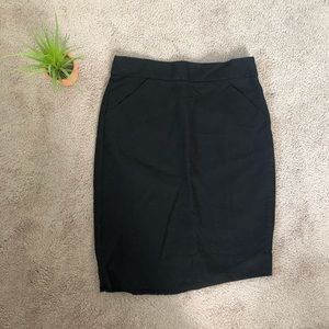 J Crew Black Pencil Skirt size 4 *hem needs sewn
